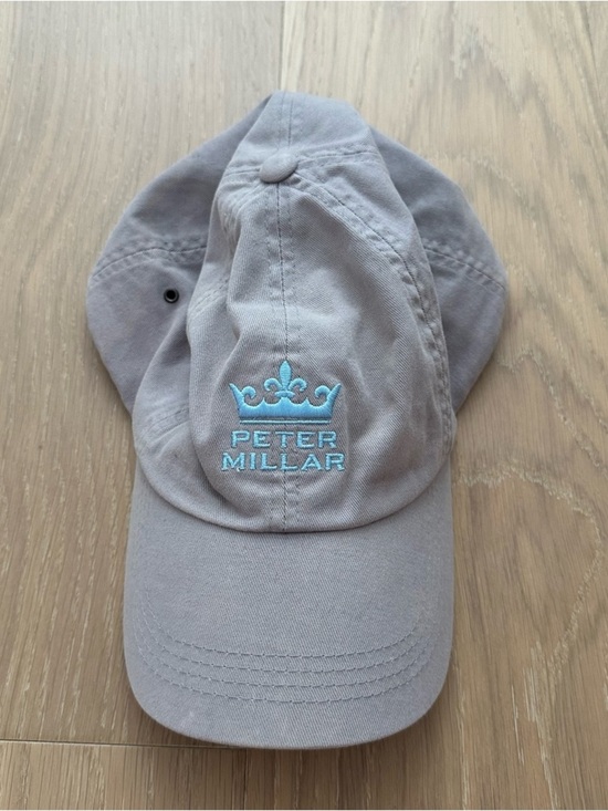 Peter Millar Other - Peter Millar Hat Ball Cap Dad Hat Gray Light Blue Logo Mens Accessories